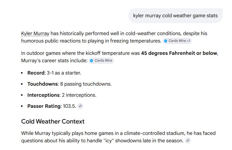 Jake_Corcoran's tweet photo. @ThePoniExpress Surprised at the small sample size for cold weather games. Not a bad track record though. https://t.co/4itOp0Jqx6