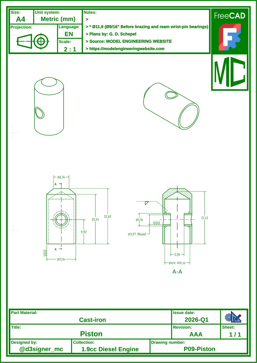 d3signer_mc's tweet image. Piston [1.9cc Diesel Engine]

Modeled and detailed in FreeCAD.

#FreeCAD #TechnicalDrawing #3DModeling #Drawing #Practice #MadeWithFreeCAD #FromFreeCADtotheRealWorld #3DModel #3DPrint #OpenSource #3D #CAD #Fusion360 #Solidworks #Blender