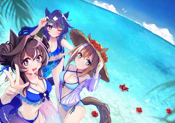 お団子&サングラス&麦わら帽子(再掲) #3姉妹の日