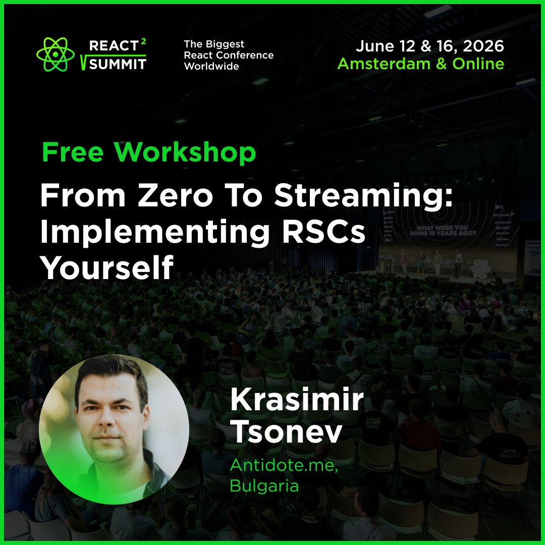 React Summit tweet media