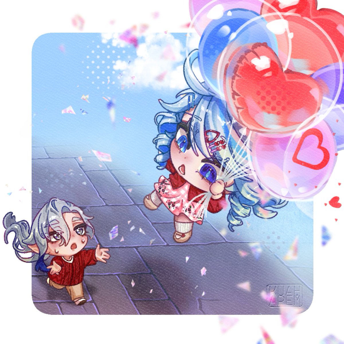 kuahapem's tweet photo. #neuvifuri modern au on a date, and something happened.

It was supposed to be a Valentine's date. But it's March already, oh well lol https://t.co/5uGM5jMv6v