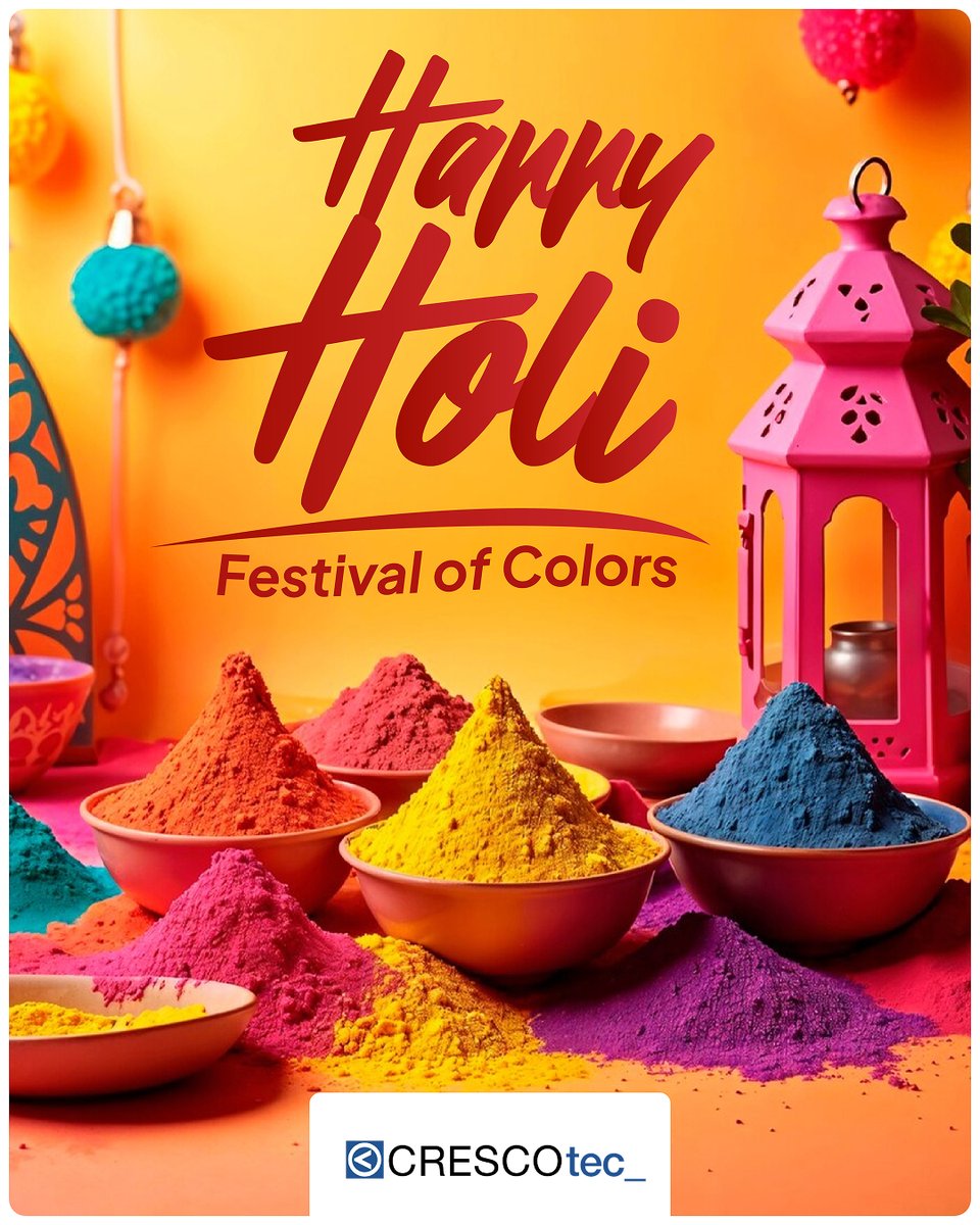 CrescOtec's tweet photo. Wishing everyone a colorful and joyful Holi! 🎉 https://t.co/6eZiYyRMTX