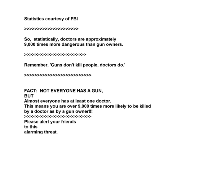 according to [REDACTED]:
'statistically, doctors are approximately 9,000 times more dangerous than gun owners.'

very true, makes you wonder why Epstein was consistently promoting/funding far-left ideologies that are anti-gun.