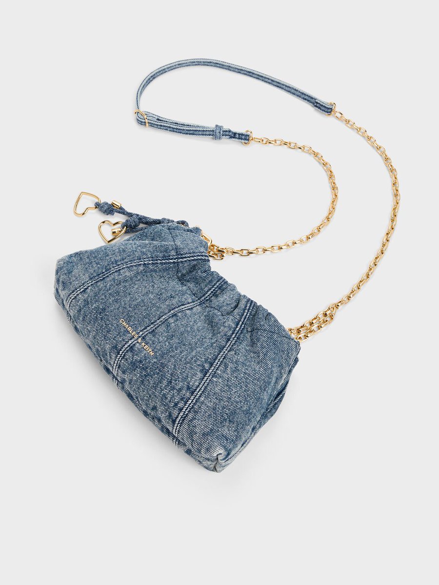 Ciara シアラ デニムルーシュドクロスボディーバッグ👖🧡