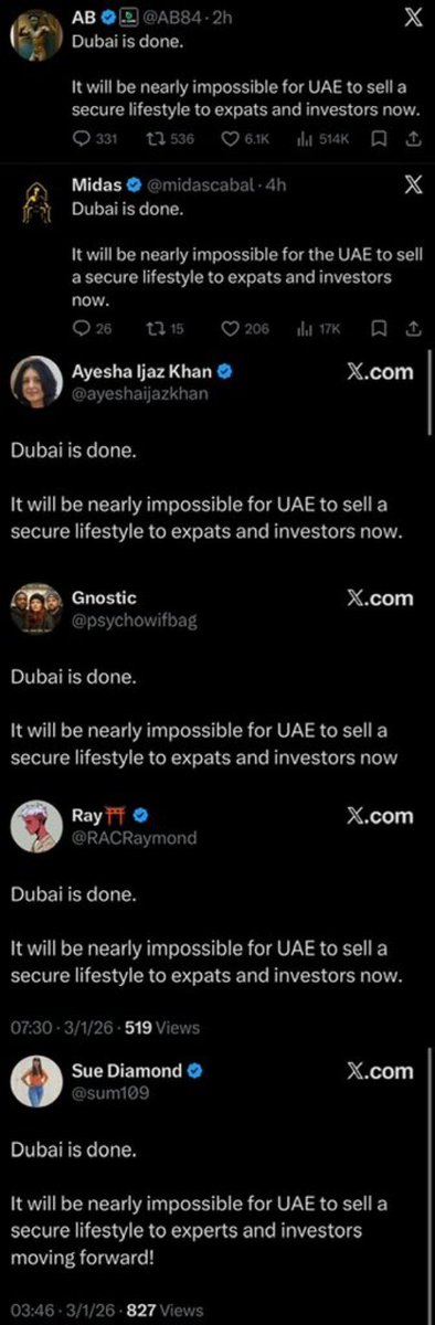 الهجوم على #الامارات و #دبي ممنهج والازمة بعد الاخرى ترينا كمية الحقد والكره والغيرة من جميع انحاء الكرة الارضية.

لكن موتوا بغيضكم!

متقدمين في جميع المجالات!

وهذه مجرد "ازمة" لها تاريخ انتهاء!

#الامارات ومدنها هي في المراتب الاولى والاعلى في شتّى المجالات.