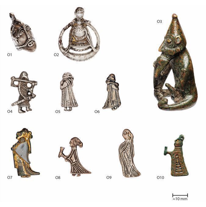 AntiquityJ's tweet image. Miniature silver and bronze figurines from #Viking Age Sweden. Microscopic analysis suggests their manufacture and use may have mirrored how human bodies were treated, hinting at the complexity of Nordic pre-Christian religion and magical practices.

🆓 doi.org/10.15184/aqy.2…