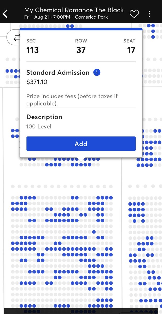 bcolly82's tweet photo. @MCRofficial this is sad! In Chicago I’m pretty sure you sold out in hours? Then you take another loop around the U.S. and double the ticket prices…doesn’t look like it is working this time around. 😭 $371 for lower bowl is insane. $200 for nosebleeds. 🙄 https://t.co/22E55IDbT7