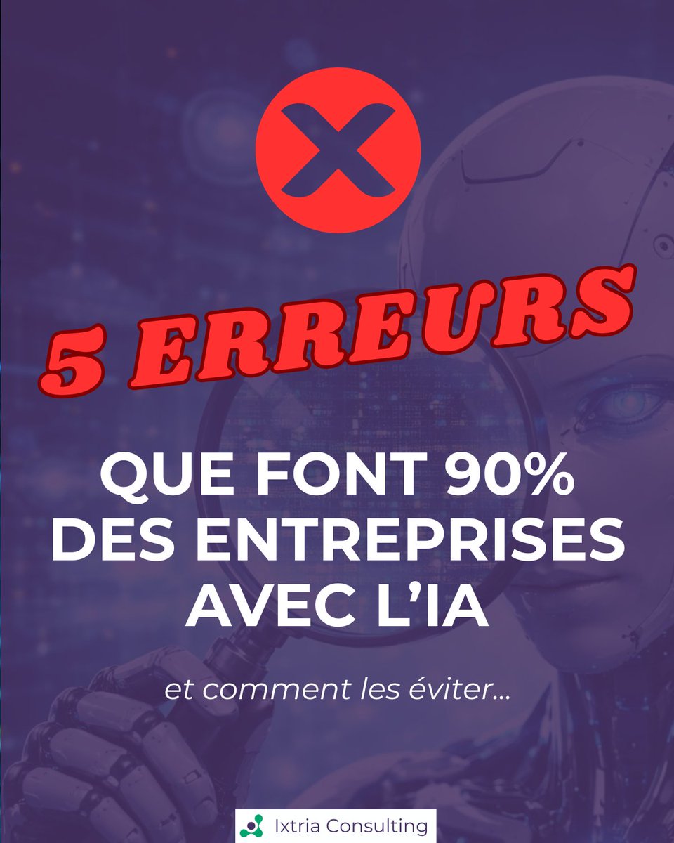 JulienAime8's tweet photo. Après 20+ missions IA pour des TPE, PME et ETI, voici les 5 erreurs que nous voyons en boucle chez nos clients et prospects...

Et comment les éviter ! (thread)

#IA #PME https://t.co/USpAPzTDsj