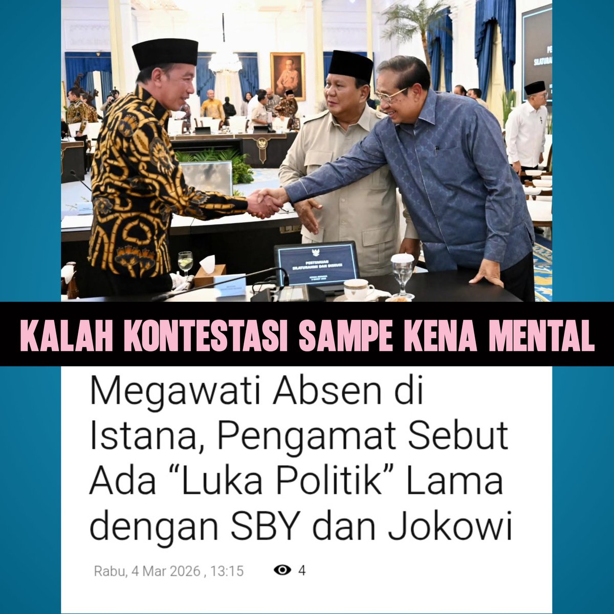 KerjaHasil_id's tweet image. Katanya tak ada lawan yang abadi di politik, yang ada hanya kepentingan yang abadi. Bohong ah, tuh contohnya. Ada yang #baper kena #mental. #oligarki