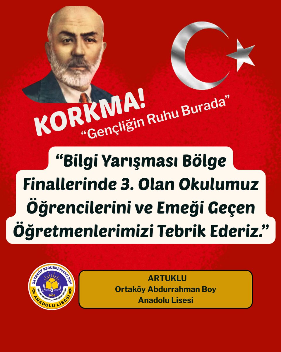 #korkma
#gencliginRuhuBurada
<a href="/tcmeb/">Millî Eğitim Bakanlığı</a> <a href="/Yusuf__Tekin/">Yusuf Tekin</a> <a href="/meb_ogm/">Ortaöğretim Genel Müdürlüğü</a> <a href="/Mardin_Valiligi/">Mardin Valiliği</a> <a href="/tuncay_akkoyun/">Tuncay Akkoyun</a> <a href="/Artuklukymkm/">T.C. Artuklu Kaymakamlığı</a> <a href="/mardinilmem/">Mardin İl Millî Eğitim Müdürlüğü</a> <a href="/ali_eyyupkoca/">Ali Eyyupkoca</a> <a href="/artukluilcemem/">Artuklu İlçe Milli Eğitim Müdürlüğü</a> <a href="/mehmeteminduya1/">Mehmet Emin DUYAN</a> <a href="/ismail_karadag_/">ismail KARADAĞ</a>