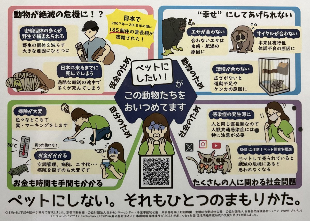 エキゾチックアニマルのペット化が
進んでいる昨今、、、

"可愛いからペットにしたい！"
"家で飼いたい！"

この軽はずみな気持ちが
動物たちを追い詰めていることを
理解してほしいです。

※下の写真はのんほいパークにて撮影