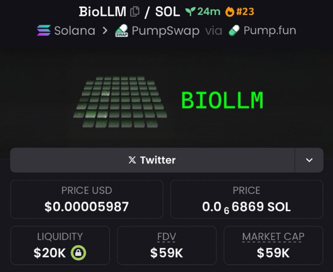 Georgeperezo_'s tweet image. Aped $BioLLM at $59K Mcap in my private Tg

9oxGicd5KXNcthYM6yD23X9zcznQVnHjrAEN38fFpump

#BioLLM #nemecoin