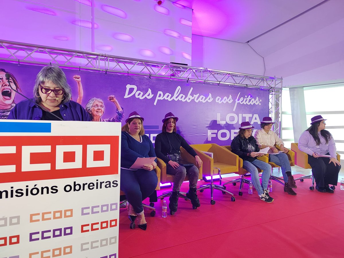 ccoogalicia's tweet image. 🟣 #EstáPasando: Xa en marcha a II Asemblea de Sectores Feminizados e Precarizados de CCOO.

👉 A secretaria de Mulleres, Políticas de Igualdade e LGTBIQA+ deu a benvida ás máis de 300 participantes cunha chamada a correxir as desigualdades e as discriminacións en cada empresa.