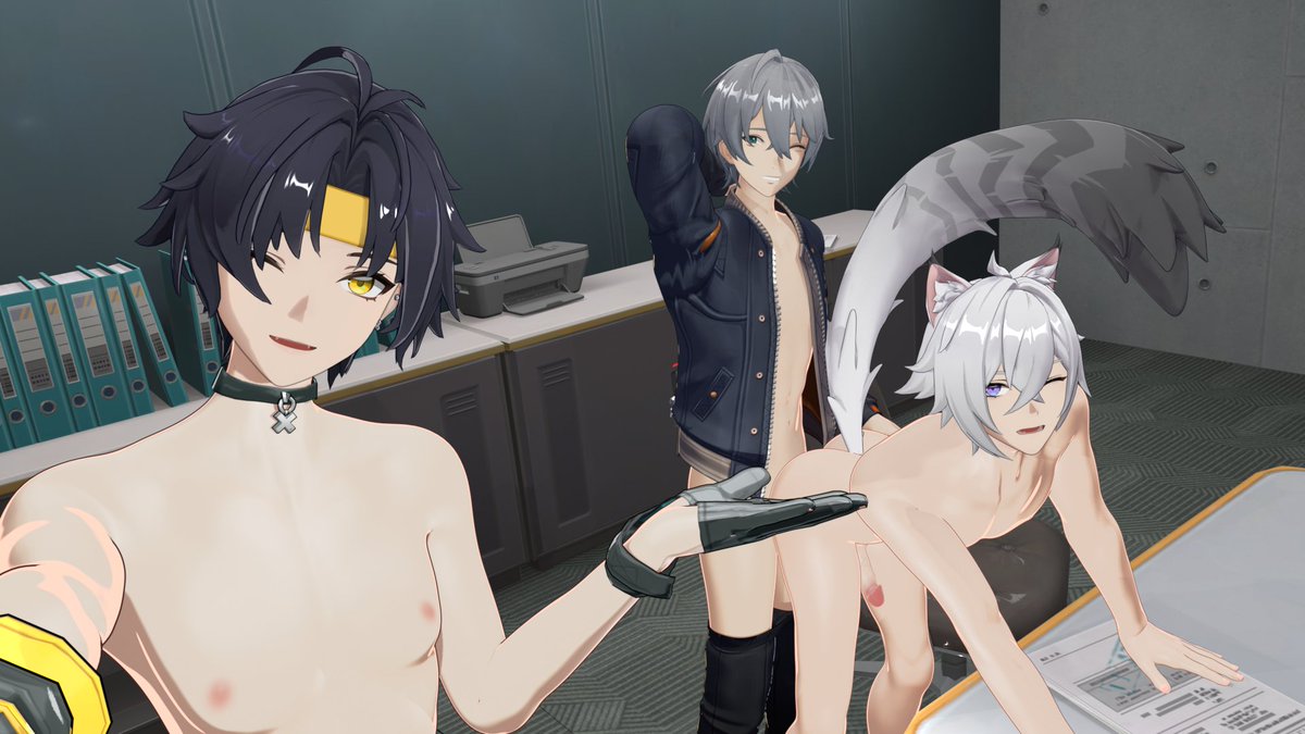 Zaikken's tweet photo. Things get crazy during lunch break 🔞
Harumasa : @Norinde3D 
Wise : @DaB_neko 
#SethLowell #sethwise #yaoi #nsfw https://t.co/Xc11wF7baI
