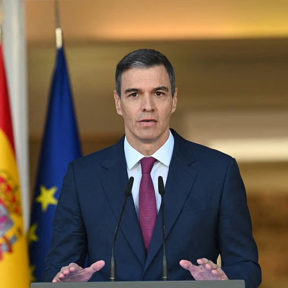 เปโดร ซานเชซ นายกฯสเปน แถลงผ่านโทรทัศน์ตอบโต้ #ทรัมป์ ที่ขู่จะประกาศคว่ำบาตรทางการค้าต่อสเปนแบบเบ็ดเสร็จ

 ซานเชซระบุว่าจุดยืนของรัฐบาลสเปนสามารถสรุปสั้นๆ ได้เพียง 4 คำคือ No a la guerra "ไม่เอาสงคราม"

  ชี้โลกไม่ควรแก้ปัญหาด้วยระเบิด