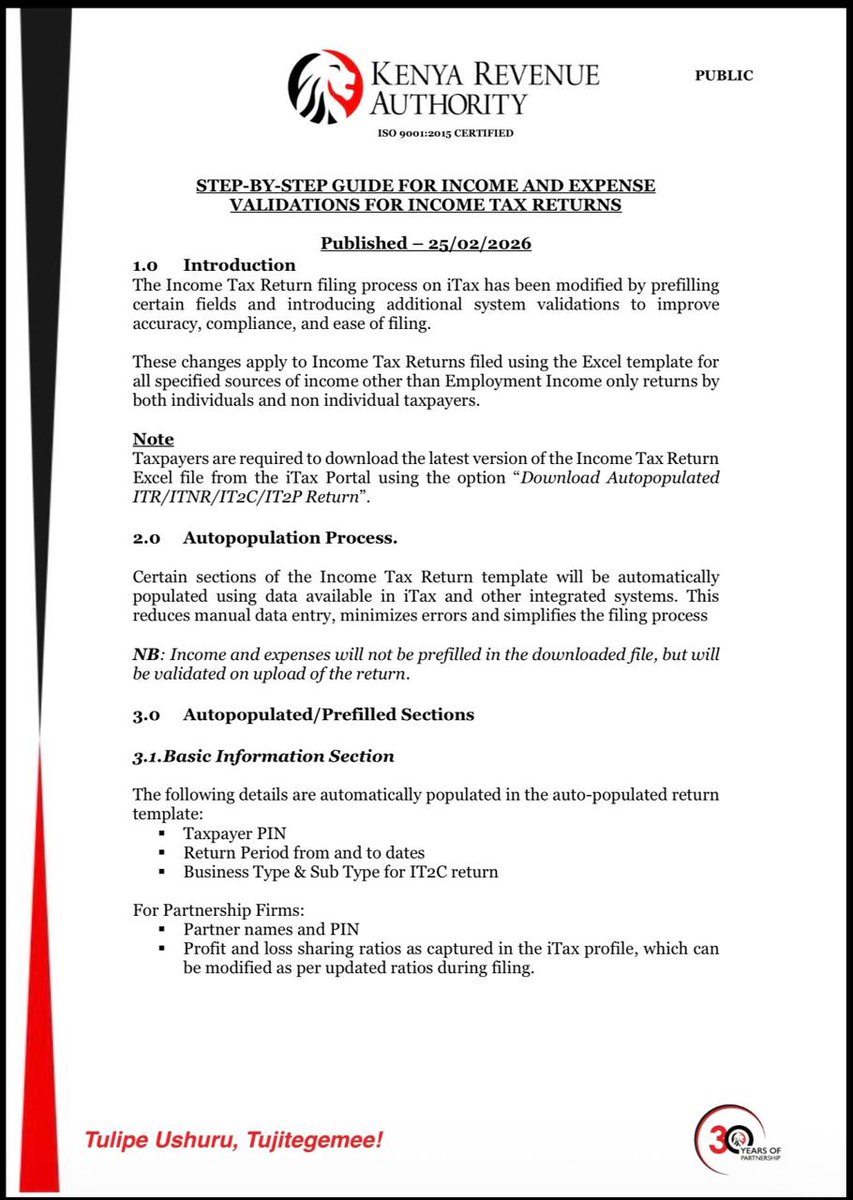 TAX UPDATE :  INCOME AND EXPENSE VALIDATIONS FOR  INCOME TAX RETURNS
By now we are all aware of the significant enhancements to the annual Income Tax Return  filing process on iTax, for Tax periods ending Dec 2025 (returns filed from 1st Jan 2026). 

The updated auto-populated IT