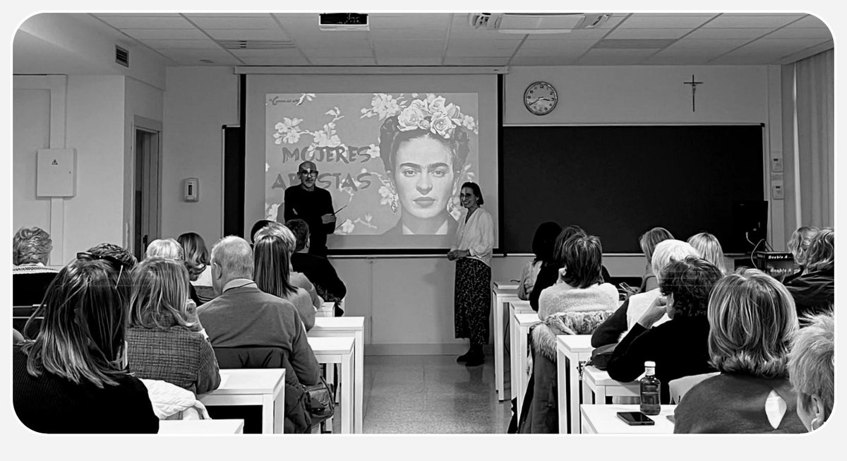 DeustoBide's tweet photo. "Invisibles-imprescindibles. Mujeres en la historia del Arte". Ocio Cultural Universitario @deustoCCSSyHH @deusto  Colabora @FundlaCaixa  Profesor: Iñaki González Gurpegui. El primer día tuvimos la suerte de contar también con Eva Coria, antropóloga social y docente. https://t.co/QGRSx4llAY