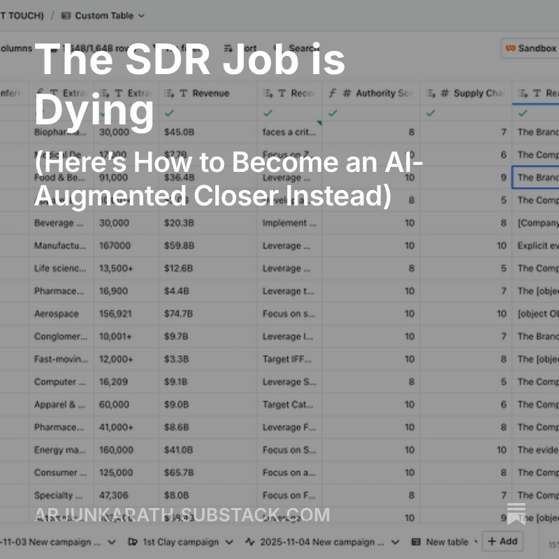 MarketingBeaver's tweet photo. The SDR Job is Dying https://t.co/vifKNk3AMe https://t.co/ThvFQAYuK9