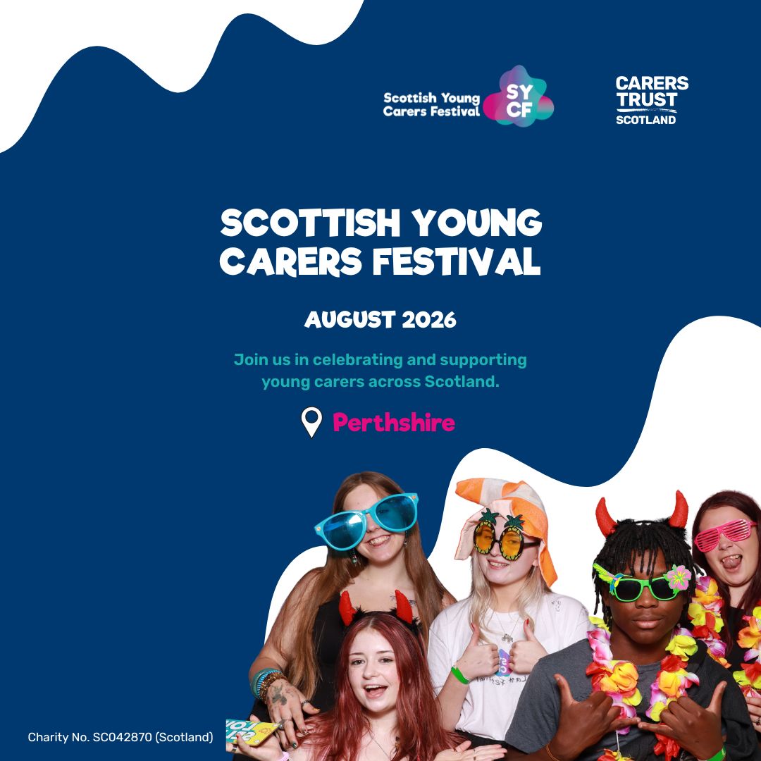 📣 Save the Date!
The Scottish Young Carers Festival is back this August 2026
A chance for young carers from across Scotland to relax, connect, have fun and be heard.
👉 More information coming soon
🌐 Visit our website for updates: https://bit.ly/3qgxpHX 