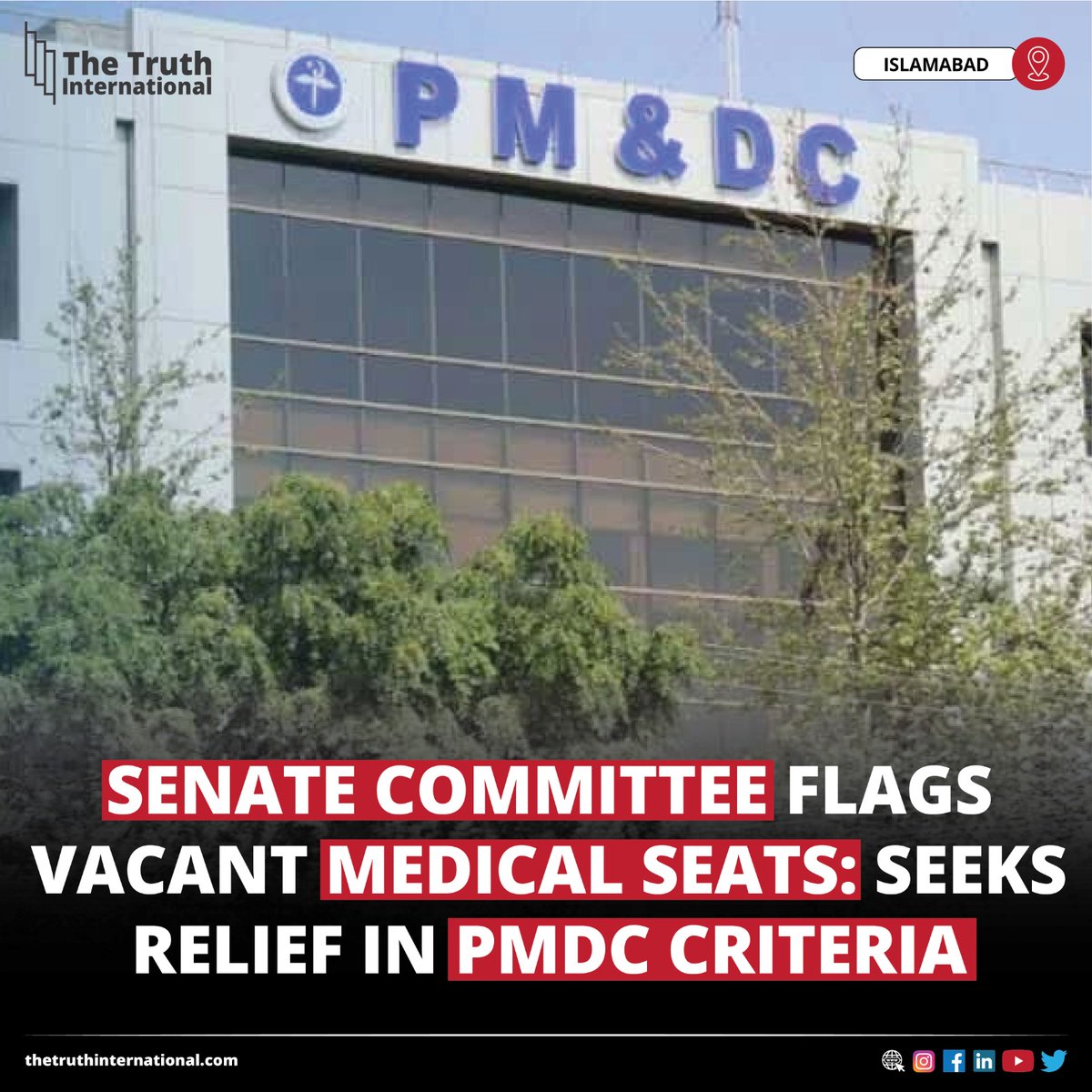 ttimagazine's tweet image. Senate Committee Flags Vacant Medical Seats: Seeks relief in PMDC Criteria

FOR MORE INFO: thetruthinternational.com/senate-committ…

#Senate #Committee #Flags #Vacant #Medical #Seats #Relief #PMDC #Criteria #Islamabad #TTI