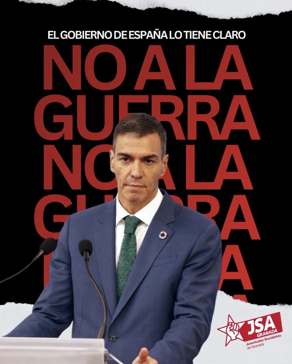 manolopezzi's tweet photo. El NO A LA GUERRA proclamado por el Pte del Gobierno de España, Pedro Sánchez, resuena en todo el mundo, como referencia de defensa de los derechos humanos, de la paz, de la convivencia internacional con organismos mediadores. A su lado, mediocre y vasalla, la derecha desnortada de Feijóo y Abascal