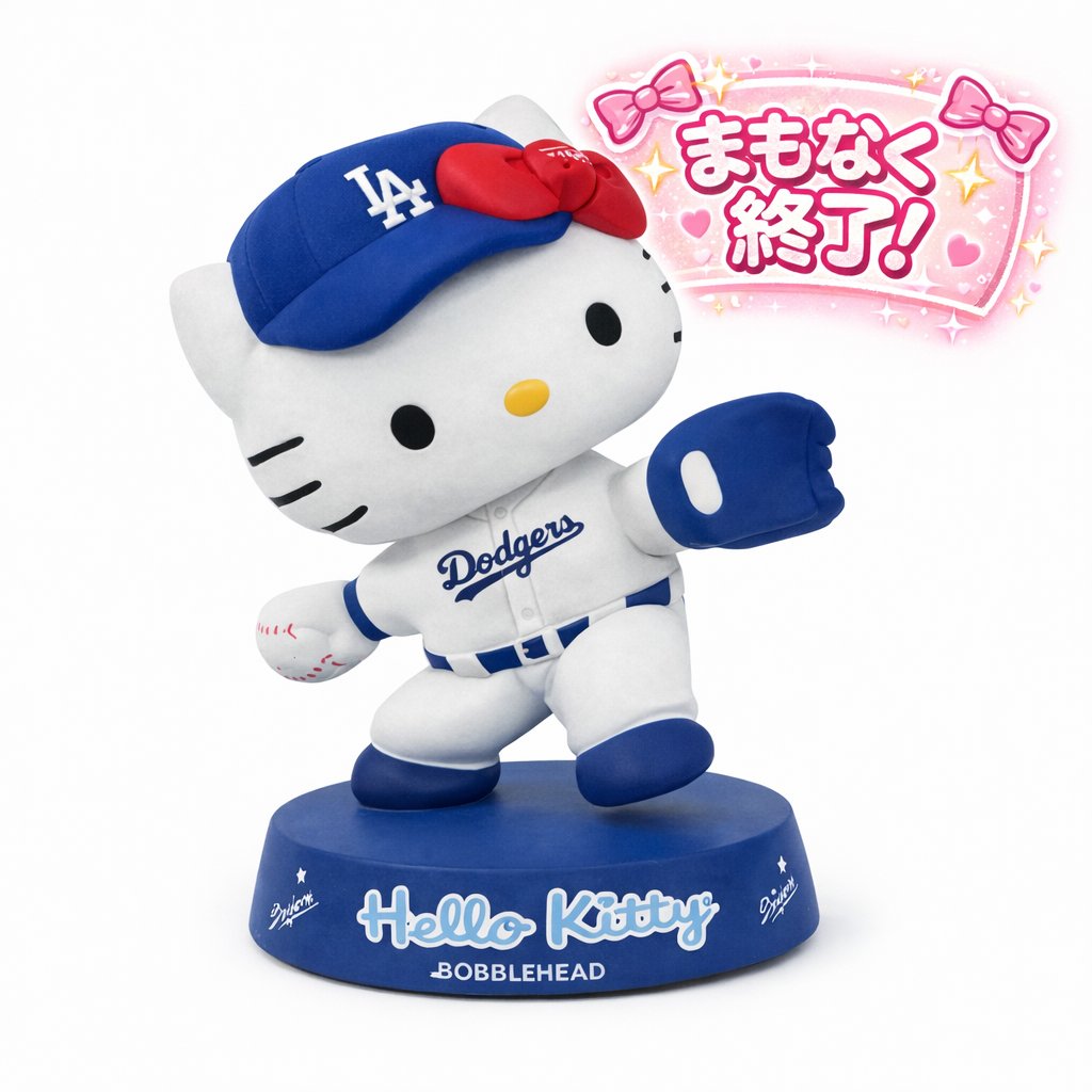 ドジャースのユニフォームを着た特別なキティちゃんに会えるのは明日