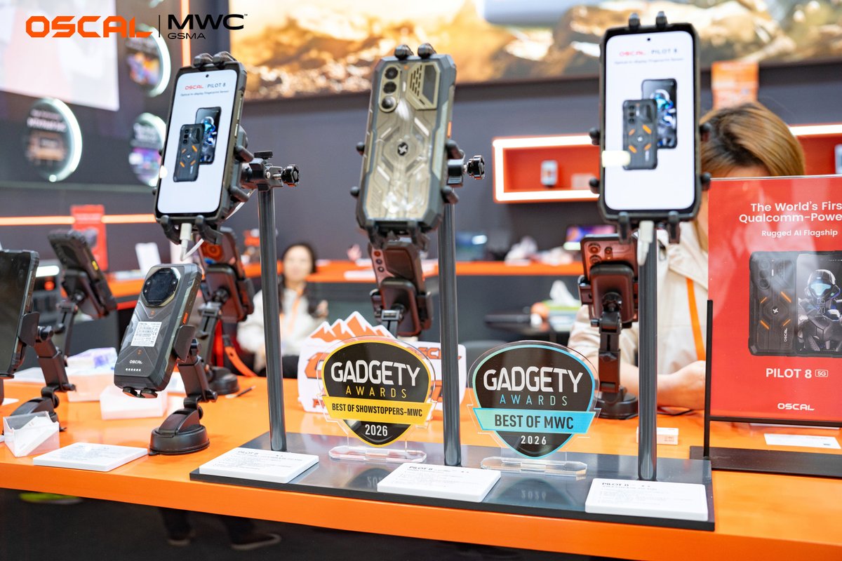 OscalJapan's tweet photo. MWC2026 Day2 の嬉しいニュース🎉
OSCALのフラッグシップモデル
#PILOT8 と #PV1000Max が
Gadget Awards #BestOfMWC を受賞しました🏆
応援してくださる皆さま、本当にありがとうございます!
MWCはまだ続きます。
Barcelonaでお会いしましょう✨
📅 2026年3月2日〜5日
📍 Barcelona Fira Gran Via
🏢 Booth 5K22
#OSCAL #MWC2026 #Barcelona #TechEvent