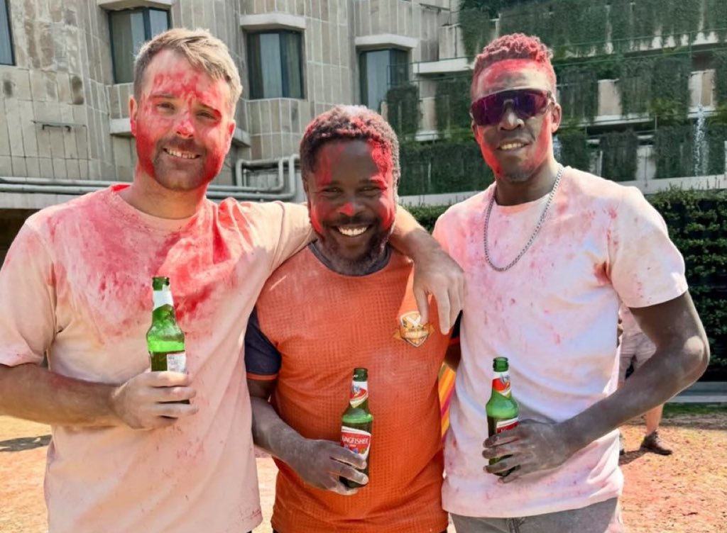 Zimbabwe players celebrating Holi in India. ❤️