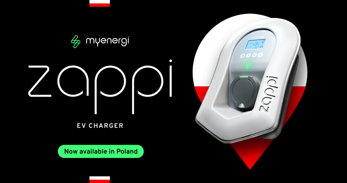 myenergiuk's tweet photo. Big news 🇵🇱  zappi is now available in Poland! Designed to work seamlessly with solar, zappi allows you to take control of the energy you generate and use for your EV: https://t.co/rWxjJFIckK

#zappi #myenergi #EVcharging #eenewableenergy https://t.co/FcI1dGtUXy