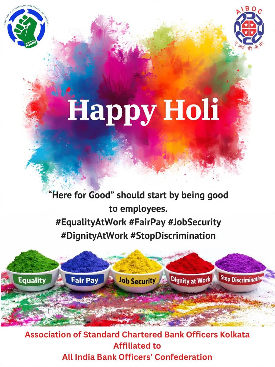 <a href="/StanChartIN/">Standard Chartered India</a> “Here for Good” should start by being good to employees.
#EqualityAtWork #FairPay #JobSecurity #DignityAtWork #StopDiscrimination