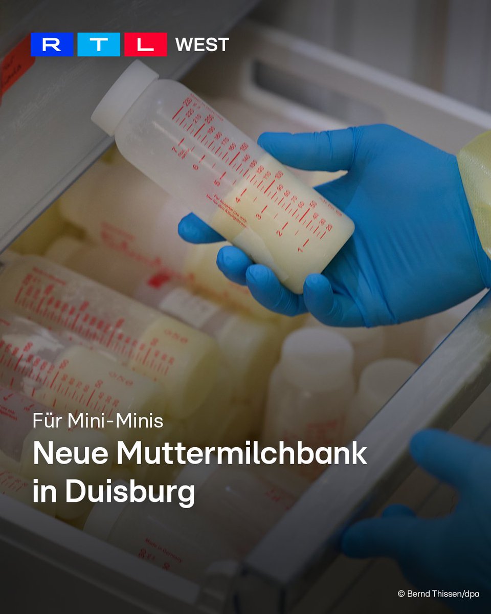 RTLWEST's tweet image. Am Sana Klinikum in #Duisburg gibt es jetzt eine eigene #Muttermilchbank. Dadurch können ganz kleine Frühchen von Geburt an mit #Muttermilch versorgt werden. Mütter von #Frühchen können bei der Geburt noch keine eigene Milch produzieren. Mit der Muttermilchbank können die ersten