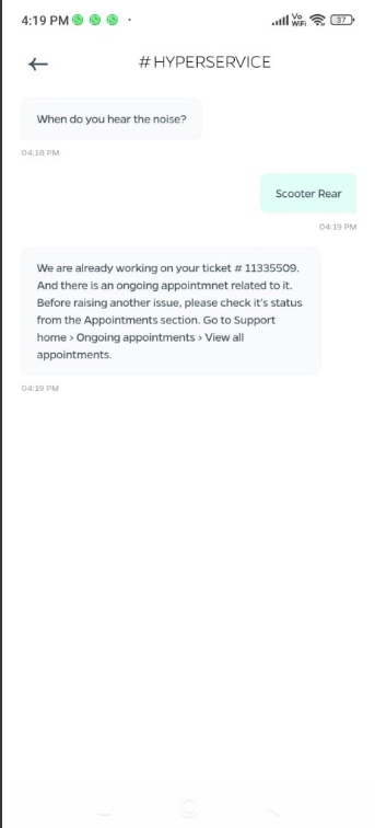 SuperbSushant's tweet photo. @OlaElectric @bhash @bhash Any update on my concern?
Now I started facing another issue, and when I am trying to raise a concern, it says a ticket is already in opned state.
Currently getting "System Error" https://t.co/Jc3wkKZr18