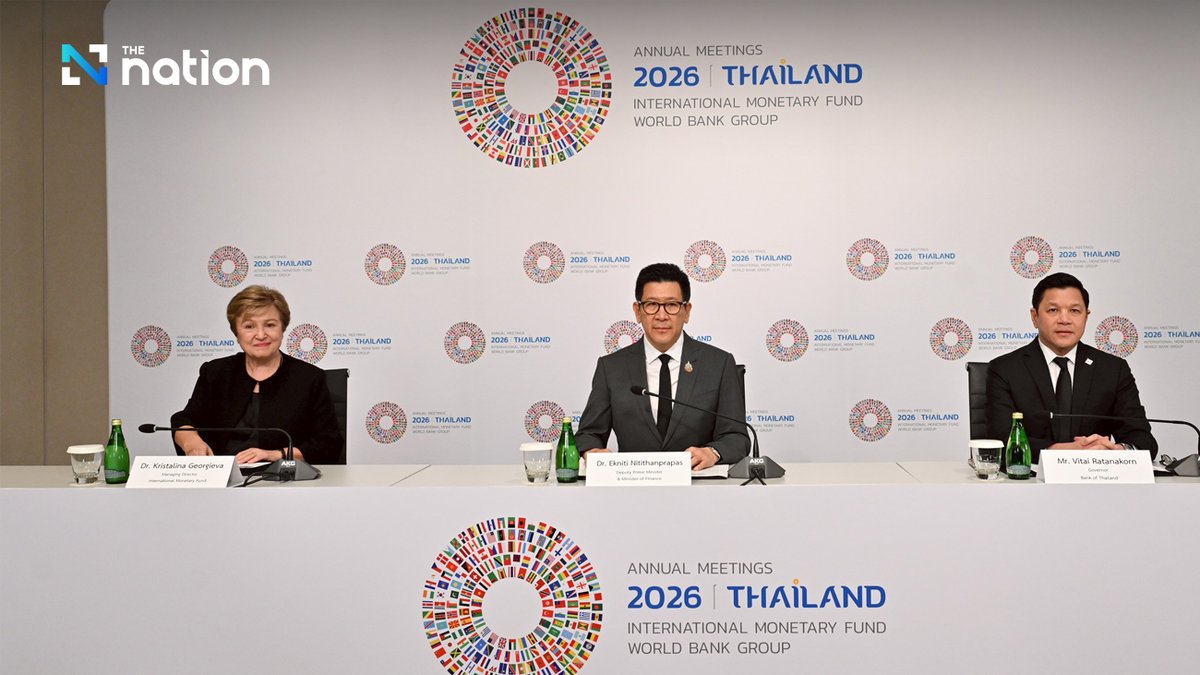 Thenationth's tweet image. Bangkok Set to Welcome the World as Thailand Counts Down to 2026 IMF-World Bank Annual Meetings

#ThailandNews #IMF #WorldBank #AnnualMeeting #Bangkok #Finance #Banking #GlobalEconomy #TheNationThailand

Read more : nationthailand.com/business/banki…