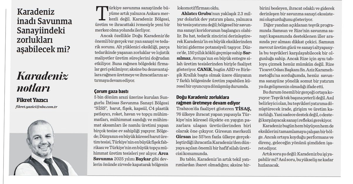 - SUNGURLU, SAVUNMA SANAYİDE DENGELERİ DEĞİŞTİRDİ...