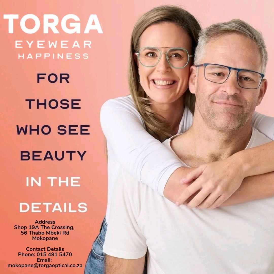 Pages_Potties's tweet image. 👓 See beauty in every detail with Torga Optical Mokopane! Perfect eyewear for your style and comfort. Visit us at Shop 19A, The Crossing. Call 015 491 5470 for expert care. #TorgaOptical #EyewearHappiness #StyleAndComfort