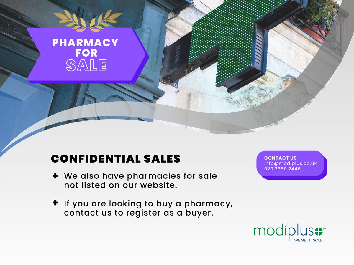 modiplus's tweet image. Confidential Pharmacies For Sale

Not listed on our website? Get in touch with us and register as a buyer by email info@modiplus.co.uk or telephone 020 7380 3446.

#WeGetItSold #Modiplus #Pharmacyforsale #communitypharmacy