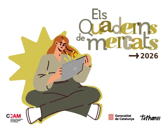ccamcat's tweet photo. 📣 Nova edició de #QuadernsdeMercats! 

Aquest mes de març arriben els Quaderns de Mercats amb 2 sessions formatives online per ajudar als paradistes a analitzar el seu negoci, diferenciar-se i millorar la seva proposta comercial. 💻 🚀

👉 El programa es complementa amb la possibilitat de fer mentories individualitzades.

Més ℹ️ + inscripcions: https://t.co/5fINw2RnWQ