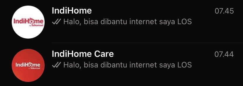 Halo <a href="/IndiHome/">IndiHome</a> mau lapor Internet LOS ini kemana? Whatsapp tidak di respon, lapor di apps Tsel tidak ada info lanjutan, isinya malah ‘internal server error’.