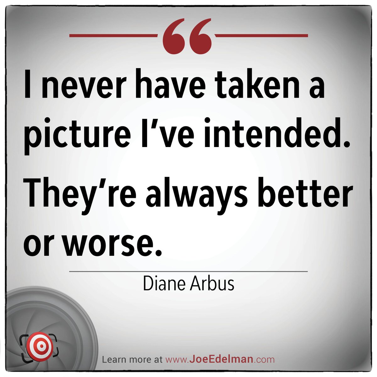 📸 PHOTO QUOTE OF THE DAY

👉🏻 👉🏻 Learn more about Diane Arbus at joeedelman.com/diane-arbus

#photography #photographyquotes #quoteoftheday #photoquote #photoquotes #photographywisdom