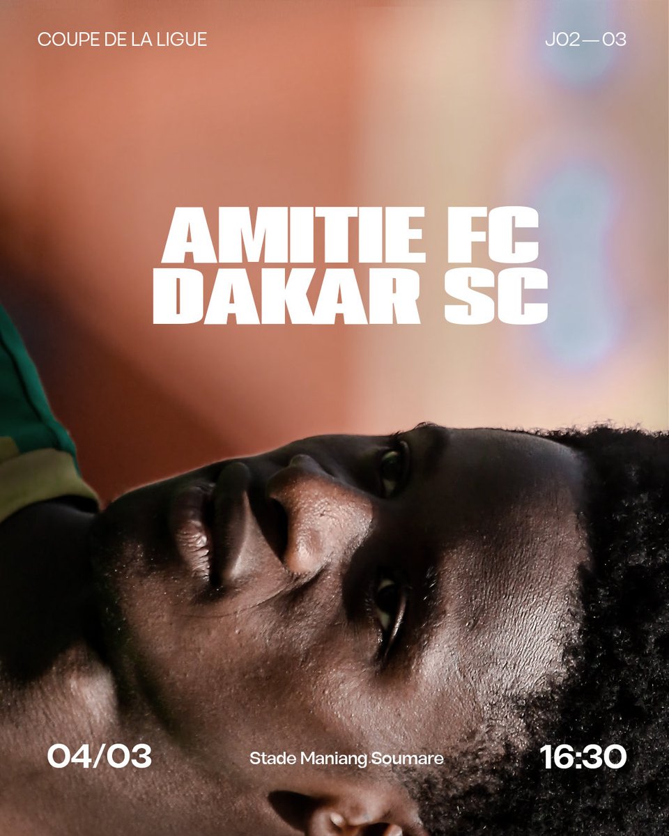 Amitie_Fc's tweet photo. 𝙅𝑶𝙐𝑹 𝑫𝙀 𝙈𝑨𝙏𝑪𝙃 | L’AFC reçoit Dakar Sacré-Cœur cet après-midi au stade Maniang Soumaré de Thies, match comptant pour la 2e journée de la Coupe de la Ligue. #TeamAFC https://t.co/OkXTHKulx2