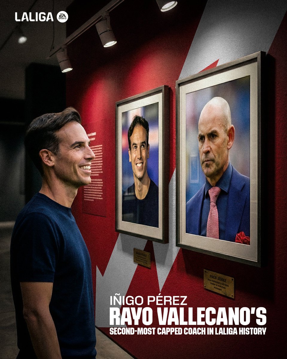 Historia de la franja. ⚡

👔 Íñigo Pérez es el segundo entrenador con más partidos en la historia del <a href="/RayoVallecano/">Rayo Vallecano</a> en #LALIGAEASPORTS.

#IA