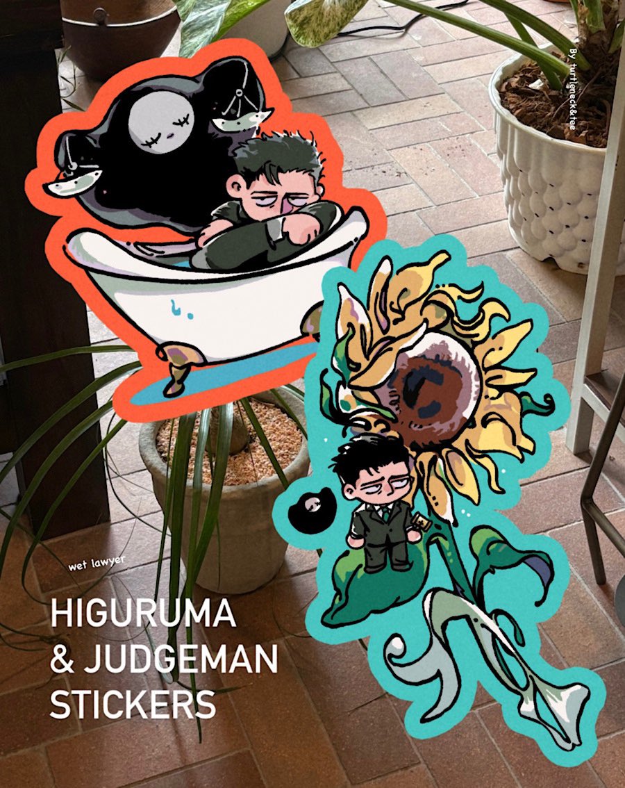 Higuruma stickers :
Bathtub🛁 &amp; Sunflower🌻

/ เราปั่นสตกพี่ทนายทันด้วยล่ะทุกคน T T ยะเฮ่ เจอกันเจ้า บูท B23-24 วันเสาร์องลี่เด้อ

#CQ9 #CQ9_SAT