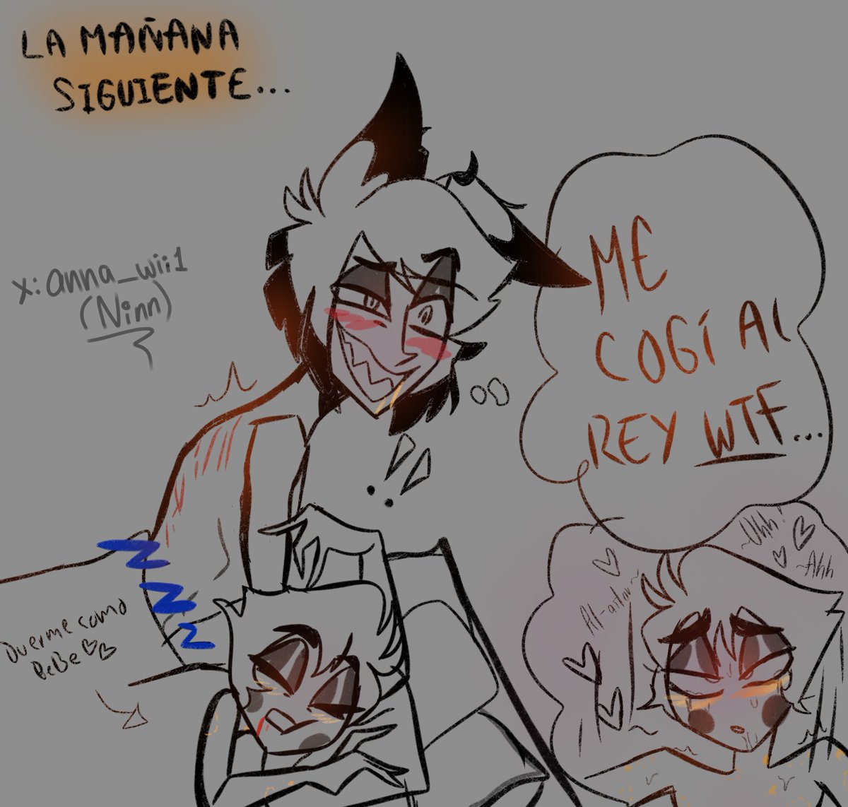 anna_wii1's tweet photo. JAJDJAJ también lo hice hoy, alastor teniendo flash back o como se diga eso 📻🍎 #radioapplensfw #HazbinHotelLucifer #LuciferxAlastor #Bambilu #HazbinHotelAlastor https://t.co/c8oSy85A0K