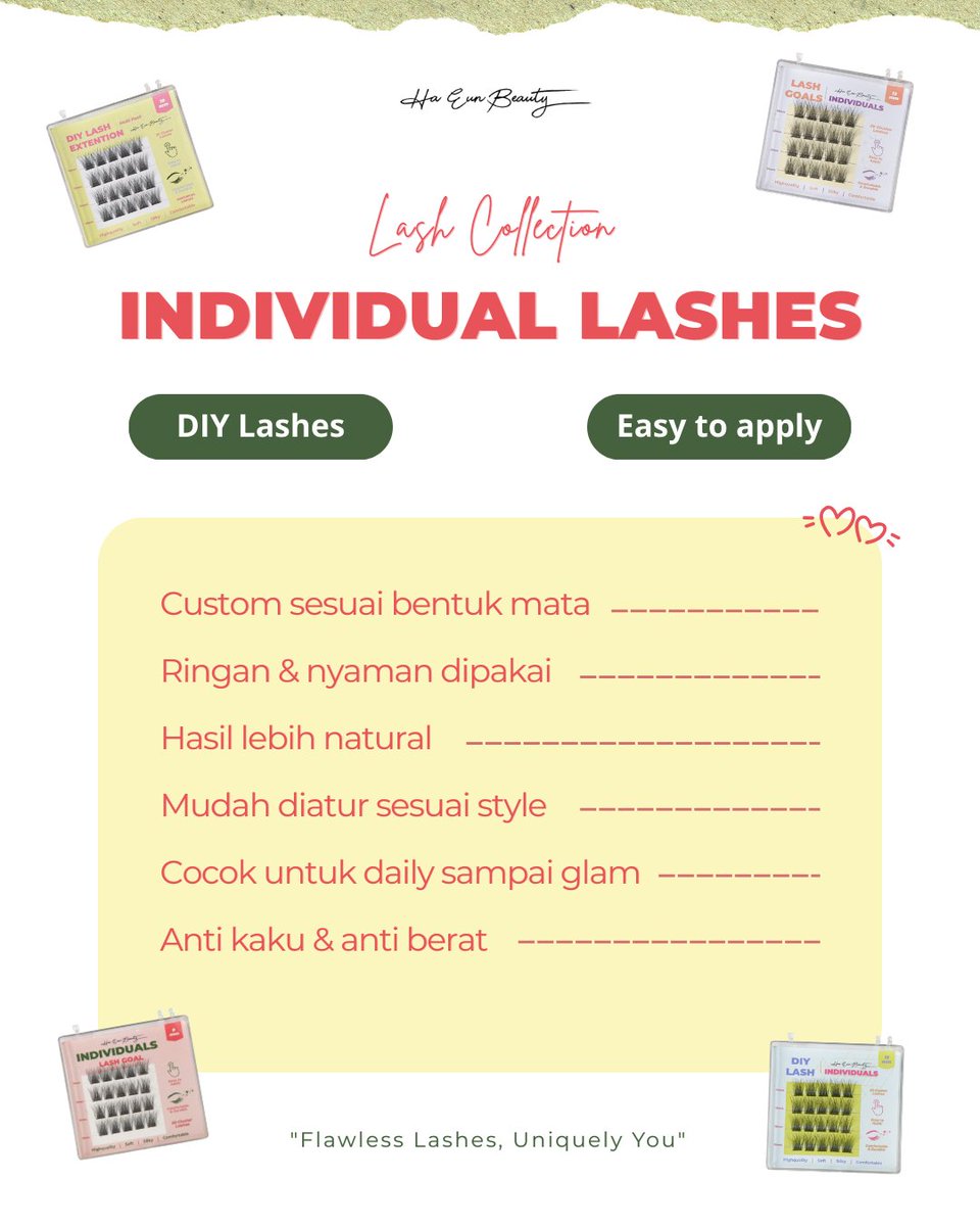 Ha_Eun_Beauty's tweet photo. Flawless lashes start here ✨

Individual Lashes favorit dari Ha Eun Beauty 🥰
Ringan, natural, and uniquely you 💖

#haeunbeauty #individuallashes #bestlashes #uniquelyyou #bulumata https://t.co/SnZSBAkcqx