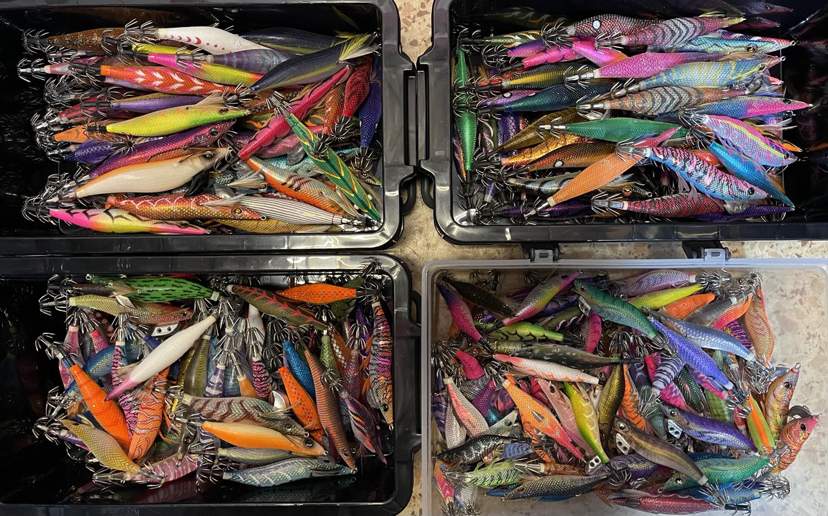 乙女です。 暑いのか寒いのかわかりませんw はい、餌木約300個を66000