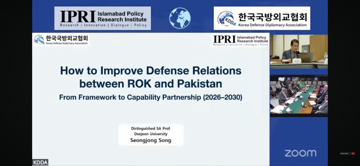 IPRI_Pak's tweet image. ROK-Pakistan Defense: From Framework to Capability (2026–2030) 🇰🇷🇵🇰 @MOFAkr_eng  @PakinROKorea 
Dr. Seongjong Song (Daejeon University) outlines a strategic roadmap for #ROK and #Pakistan to navigate a world of "Strategic Volatility."
The Core Strategy:
• Horizontal Resilience: