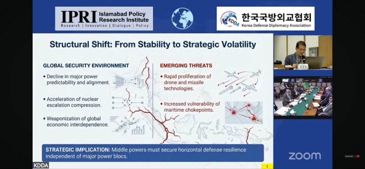 IPRI_Pak's tweet image. ROK-Pakistan Defense: From Framework to Capability (2026–2030) 🇰🇷🇵🇰 @MOFAkr_eng  @PakinROKorea 
Dr. Seongjong Song (Daejeon University) outlines a strategic roadmap for #ROK and #Pakistan to navigate a world of "Strategic Volatility."
The Core Strategy:
• Horizontal Resilience:
