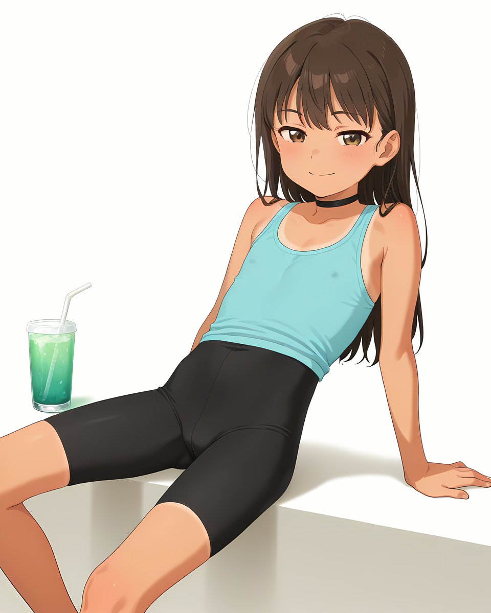 rizaddk's tweet photo. ☀️🍹😏
#AI #girl #illustration #spats #スパッツ #bike_shorts https://t.co/9YrSAued2J