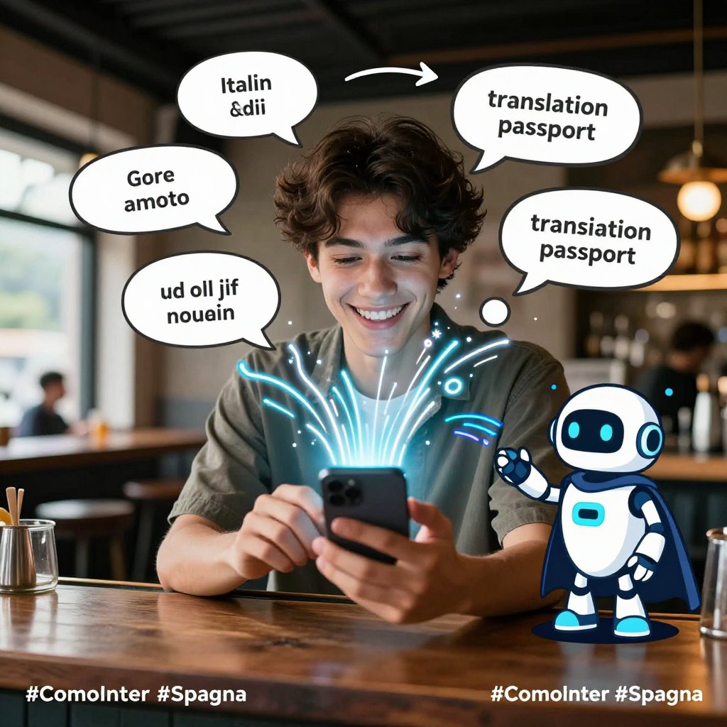 interpreterapp's tweet image. 🚀 Stanco di chiedere “Parla inglese?” al bar di Como? L’app Interpreter ti traduce, così puoi dire “Ciao Spagna!” senza inciampare nei sottotitoli #ComoInter #Spagna #InterpreterApp shorturl.at/HtEt2