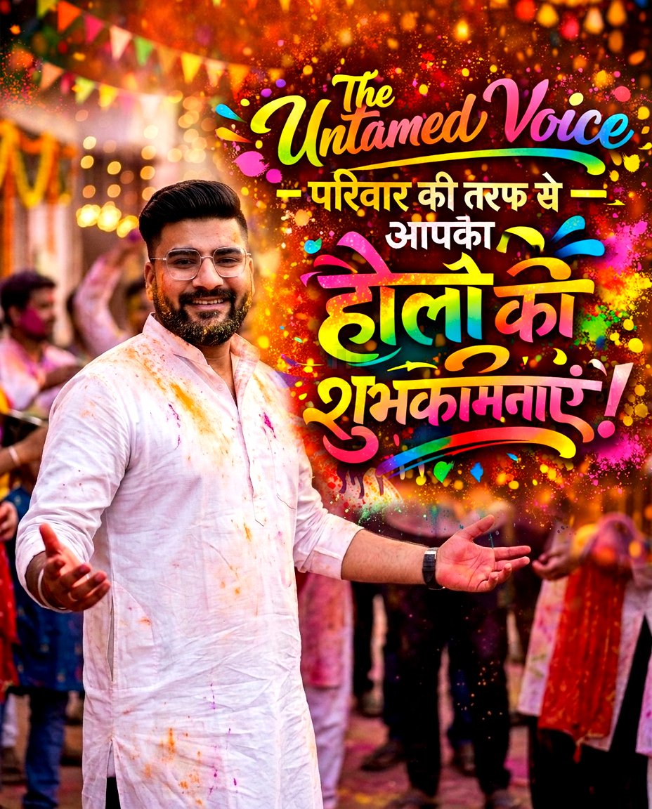 atul_rajput05's tweet image. The Untamed Voice परिवार की तरफ से आप सभी को होली की हार्दिक शुभकामनाएँ! 🌸🎨
रंगों का यह पर्व आपके जीवन में खुशियाँ, सकारात्मकता और नई ऊर्जा लेकर आए।

#holifestival #happyholi #holy #theuntamedvoice #atulrajput 
#होली